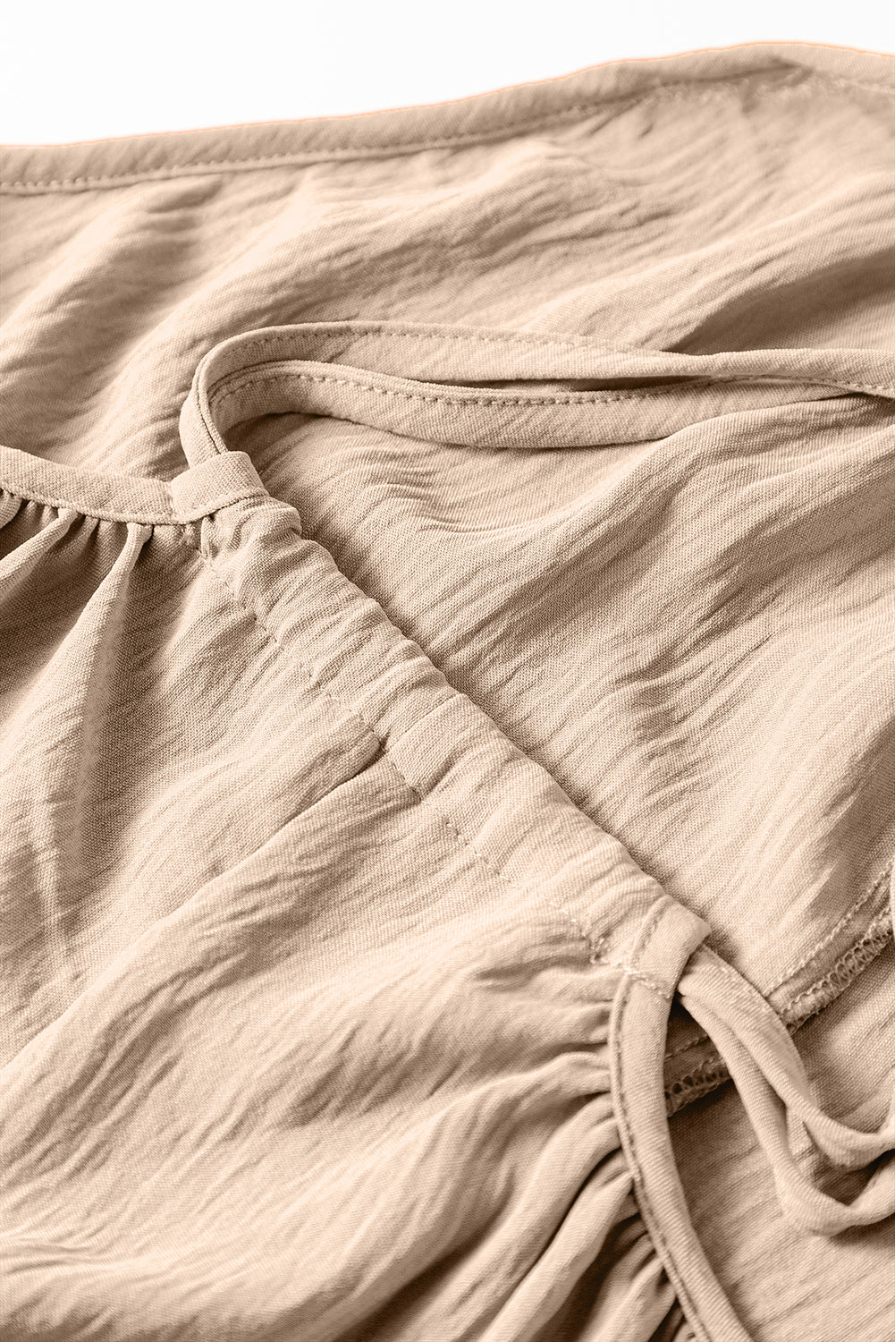 Apricot spaghettiträger taille krawatte weites bein jumpsuit mit taschen