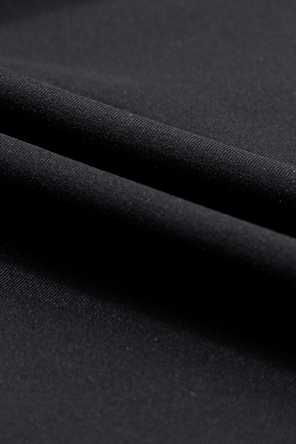 Schwarze jogginghose mit hoher taille und offener naht
