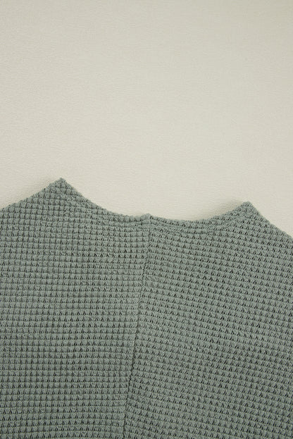 Laurel grüner waffelstrick cardigan mit offener front