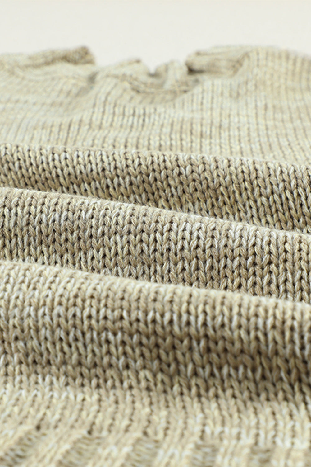 Grauer v-ausschnitt drop shoulder strickpullover