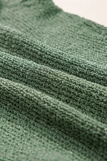 Mist green u neck scallop trim sweater vest
