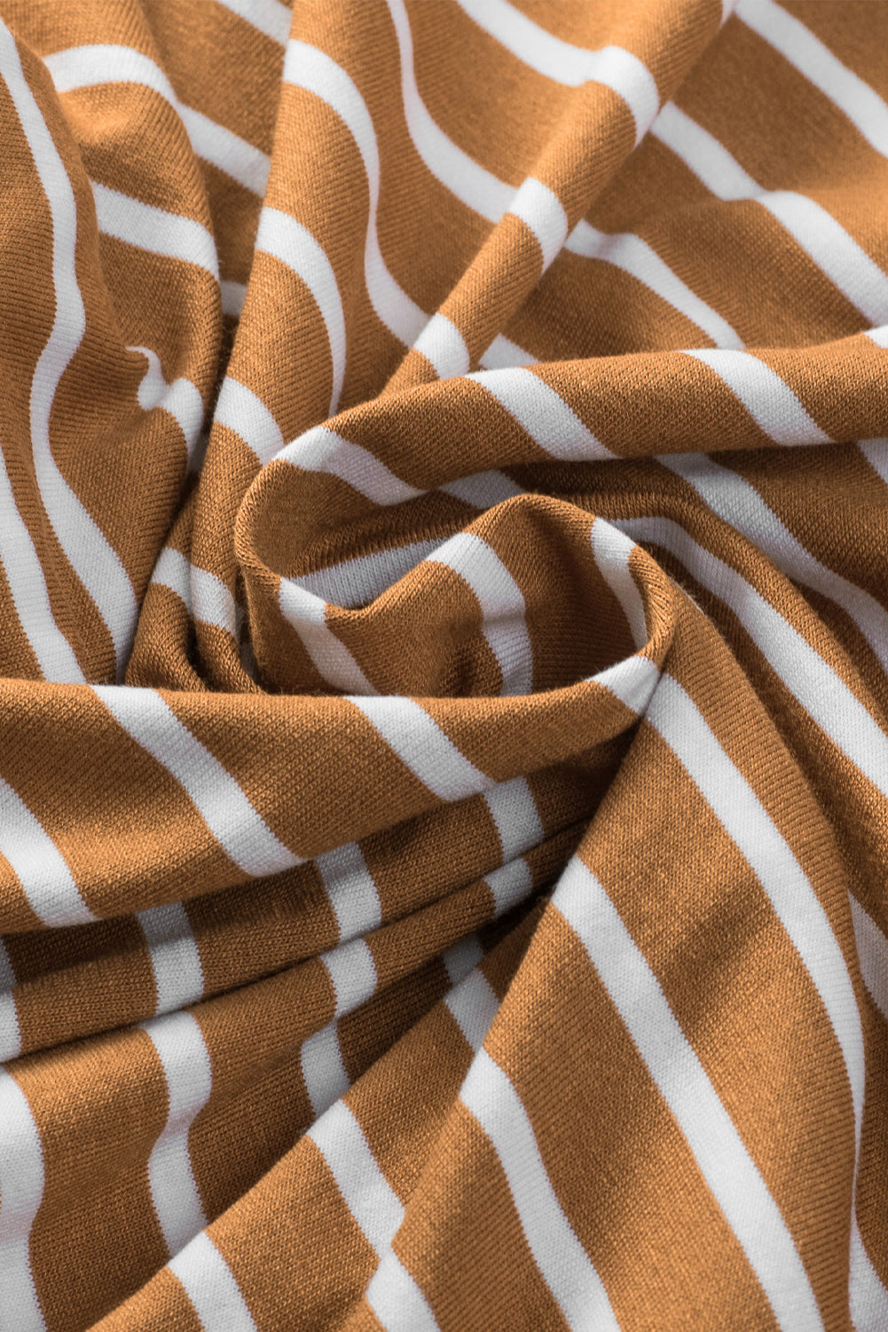 Brauner gestreifter cardigan mit offenen seitentaschen
