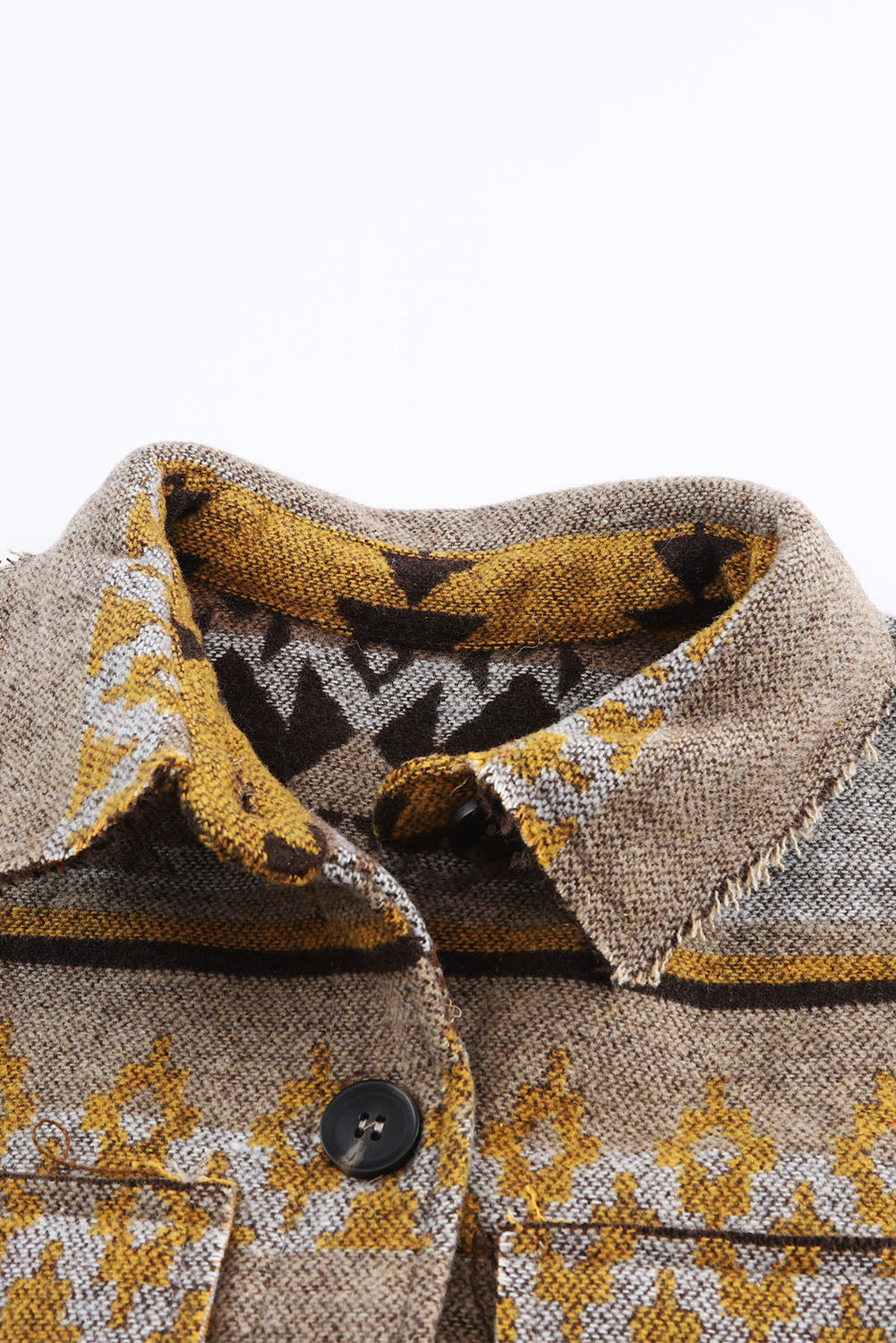 Braune westernjacke mit aztekendruck