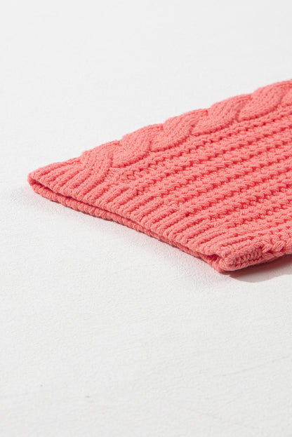 Gold flame cable knit v neck kontrast pullover mit kapuze und kordelzug