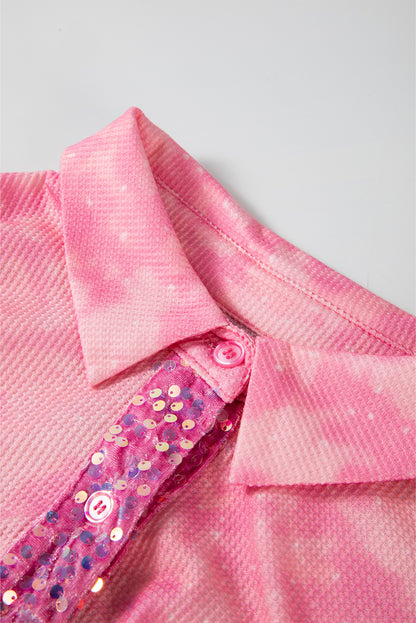 Aprikosenrosa mineralwaschung pailletten patchwork klappentasche jacke