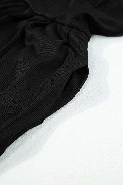 Schwarzes weites bein mit hoher taille sexy v-ausschnitt cami jumpsuit