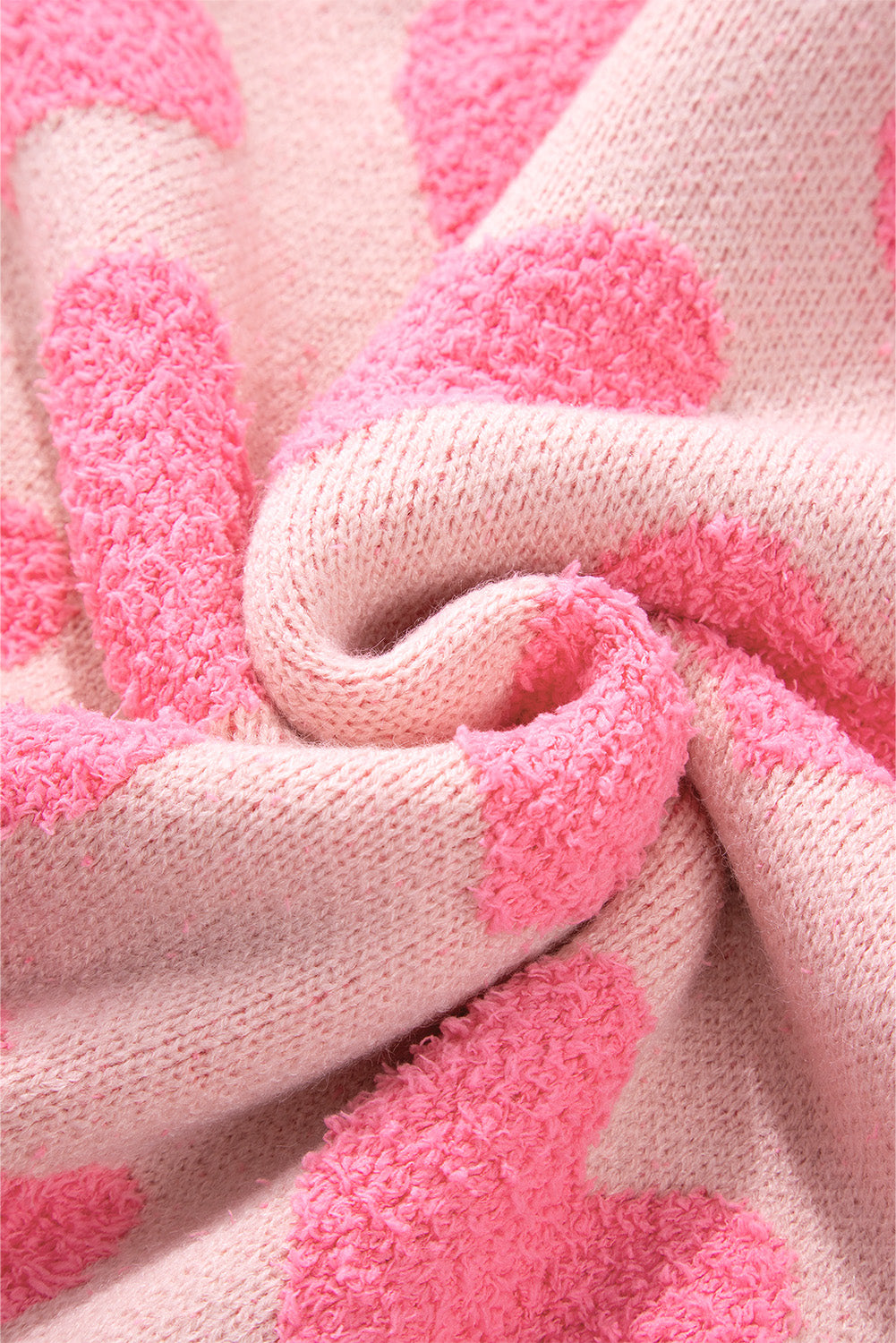Hellrosa valentinstag herz-jacquard-strickpullover