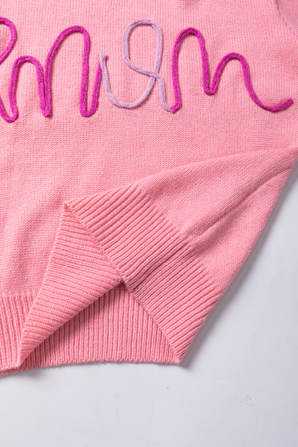 Bonbon mom tinsel front short sleeve pullover