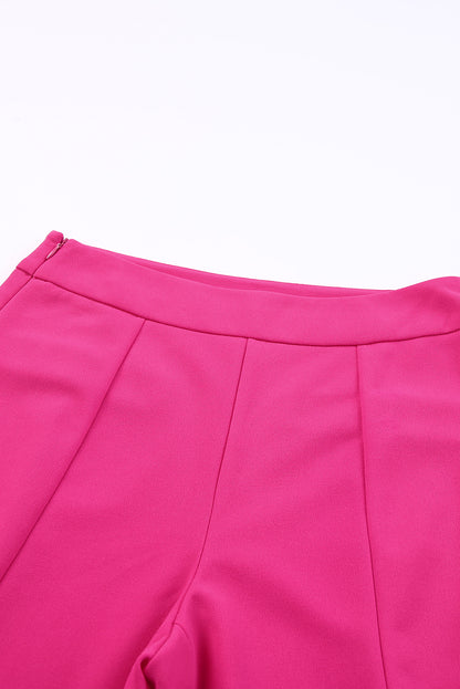 Rose hose mit geteiltem saum und hoher taille