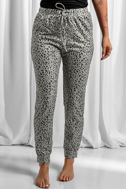 Khaki breezy leopard jogginghose