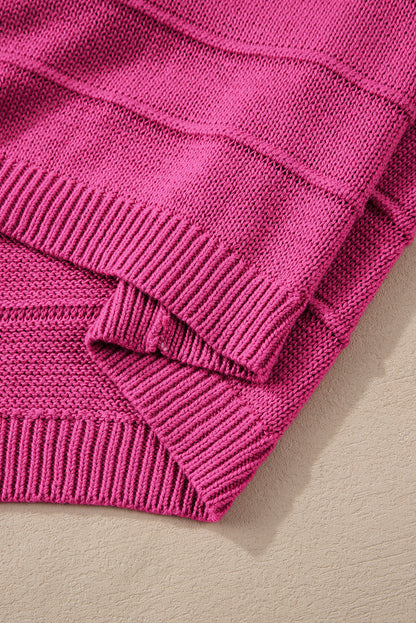 Rose red bow knot cut out rundhalsausschnitt loose sweater
