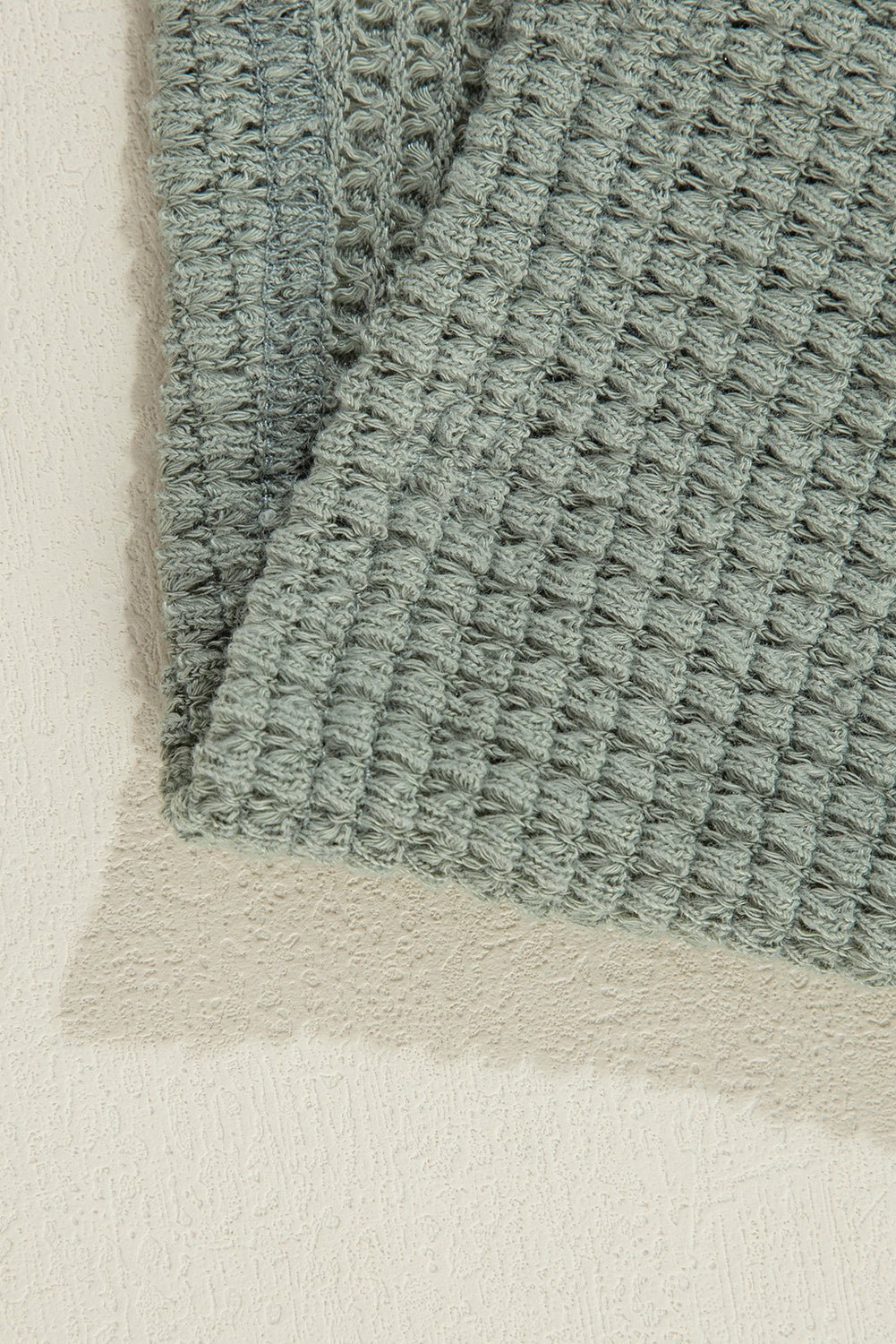 Laurel grüner waffelstrick cardigan mit offener front