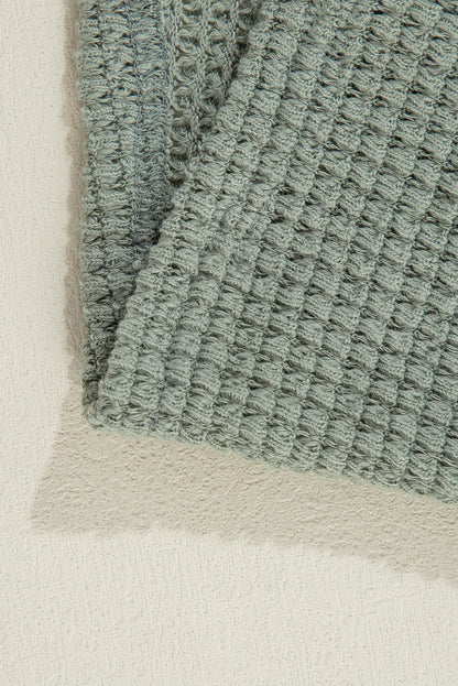 Laurel grüner waffelstrick cardigan mit offener front