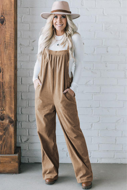 Grauer morn solid pocketed loose fit cord overall