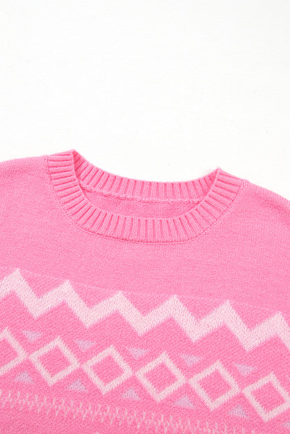 Rosa western aztec geometric drop shoulder pullover