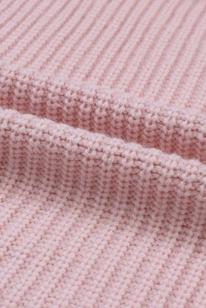 Rosa übergroßer pullover mit umgeschlagenen ärmeln cardigan