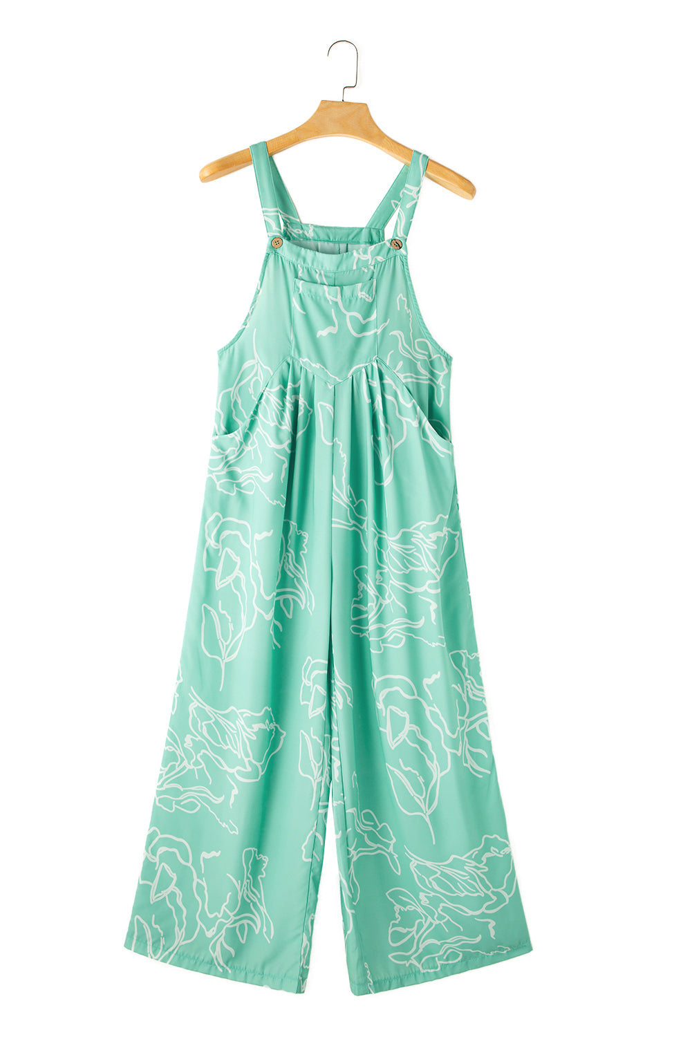 Moonlight jade bedruckter latz overall mit weitem bein