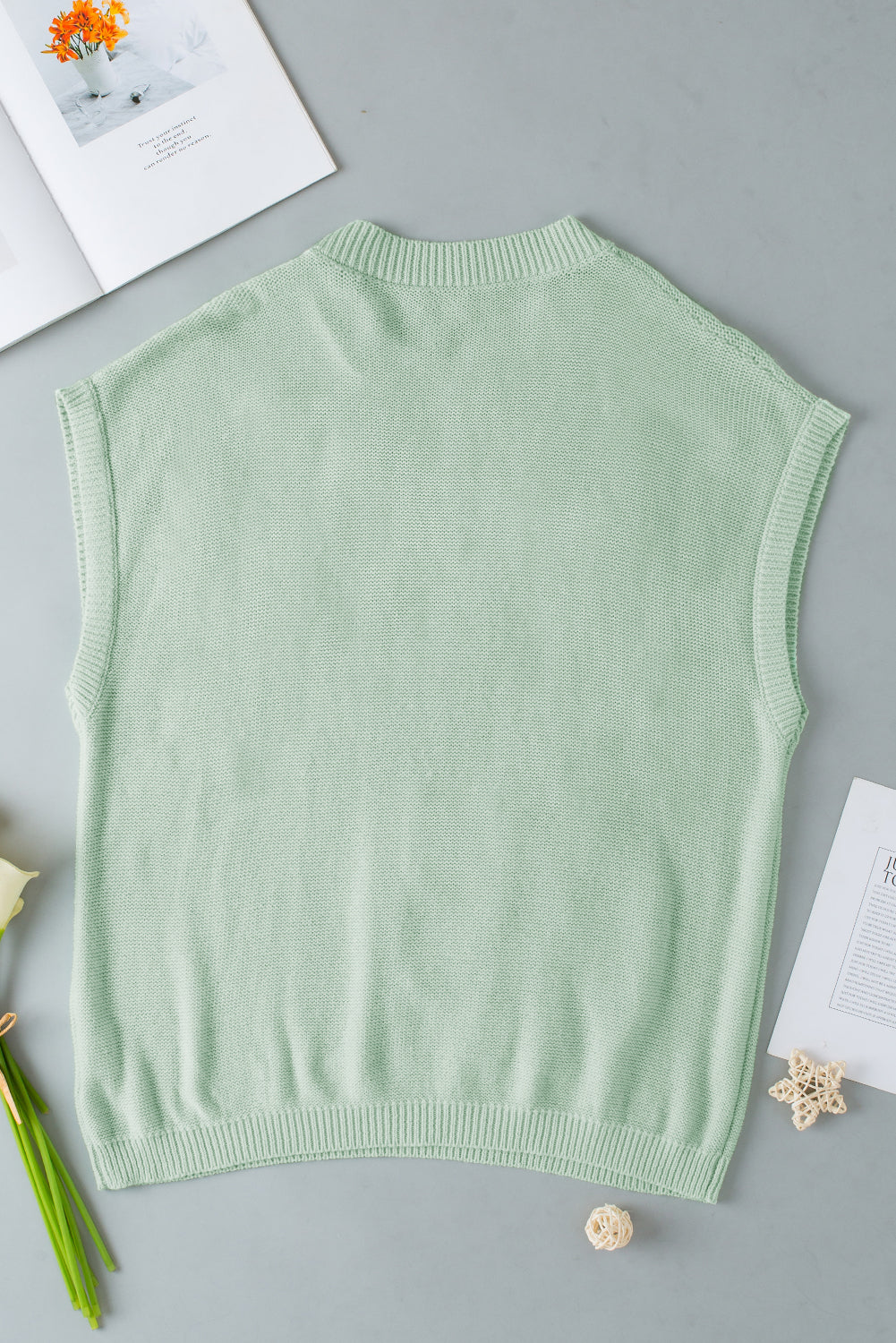 Moonlight jade multi crochet flower knit kurzarm pullover top