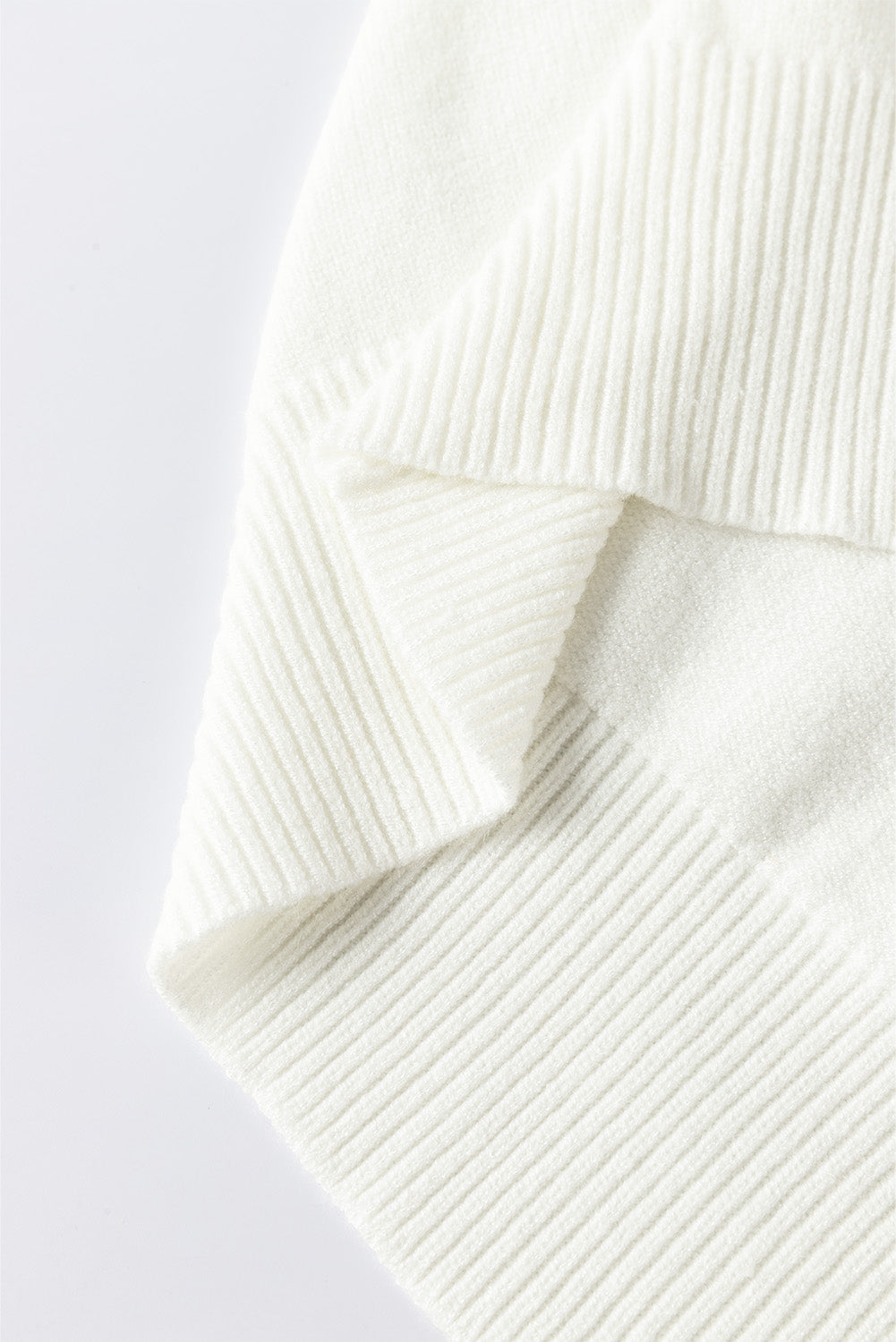 Weiße blume jacquared bubble sleeve open cardigan