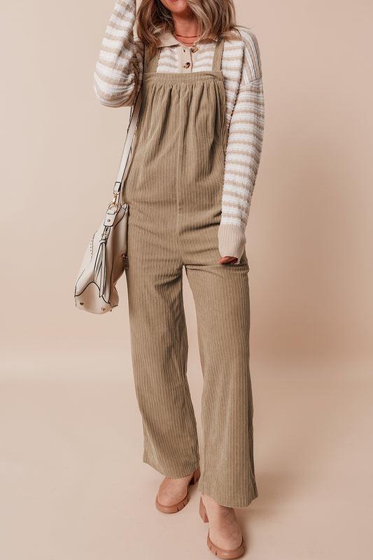 Grauer morn solid pocketed loose fit cord overall