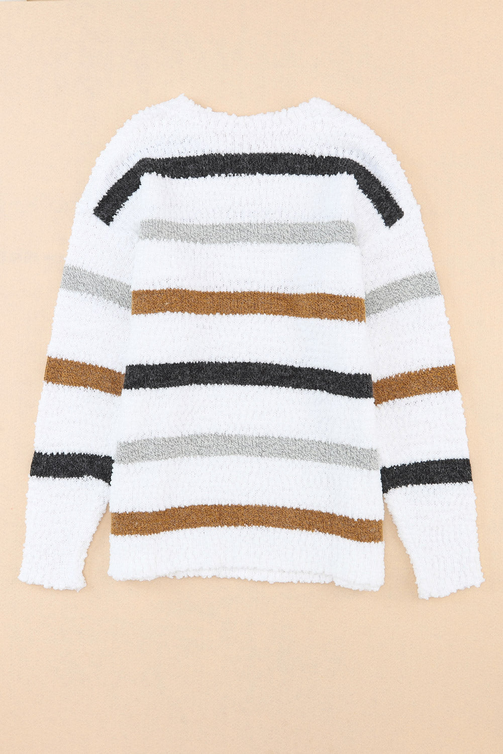 Gestreifter popcorn-strickpullover
