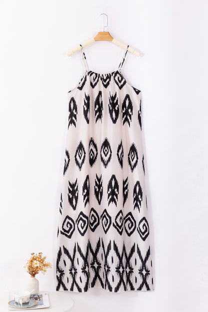 Schwarzes Western Azteken bedrucktes Sommerkleid für den Urlaub