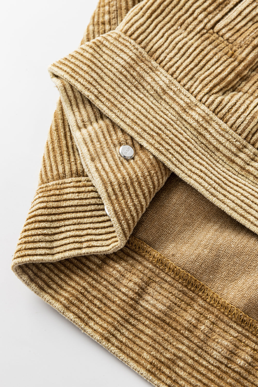 Aprikose nietenbesetzte geknöpfte brusttaschen kordjacke
