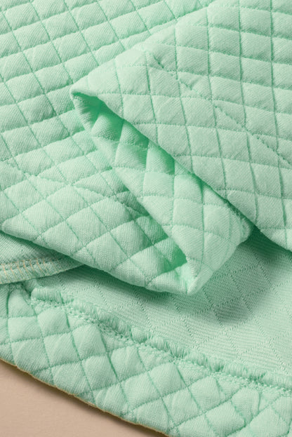 Grüne farbe block patchwork klappe tasche gesteppt jacke