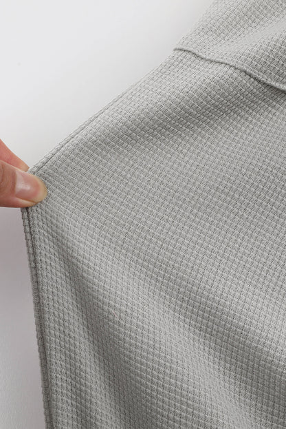 Graue waffelstruktur cargo-taschen-jogger-hose