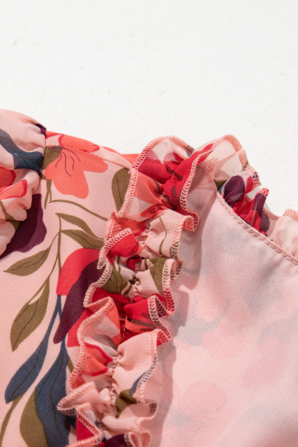 Wild Lotus Rüschen gestuftes Maxikleid