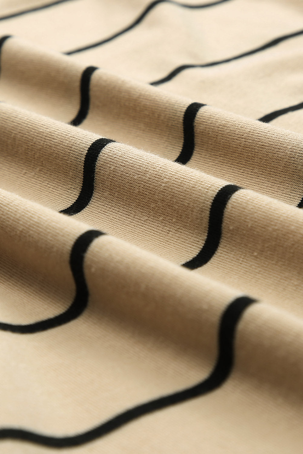 Apricot Gestreiftes Lässig geschlitztes langes Kleid