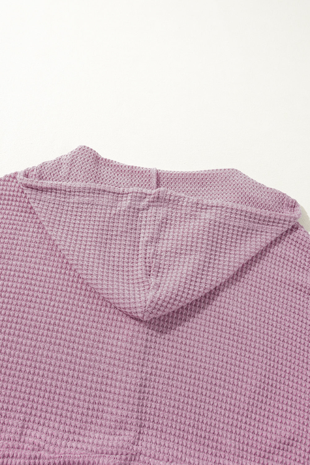 Plus size waffelstrick-top mit kapuze