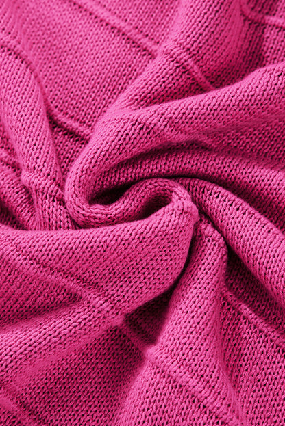 Rose red bow knot cut out rundhalsausschnitt loose sweater