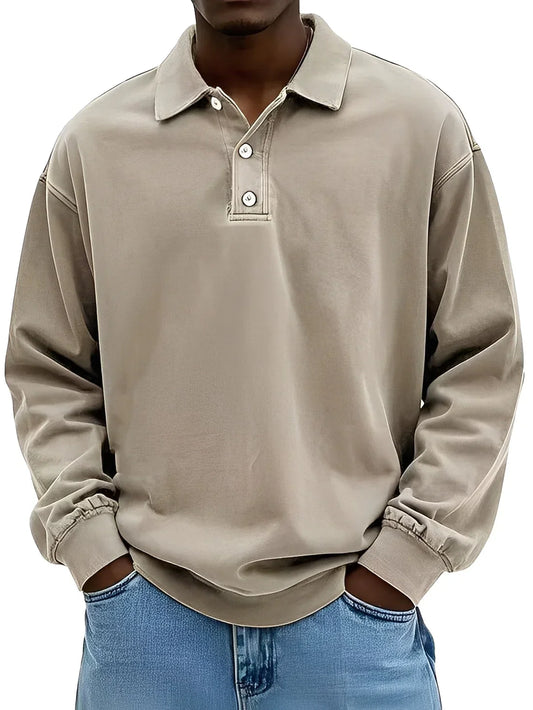 Clayton klassisches langarm-poloshirt für herren