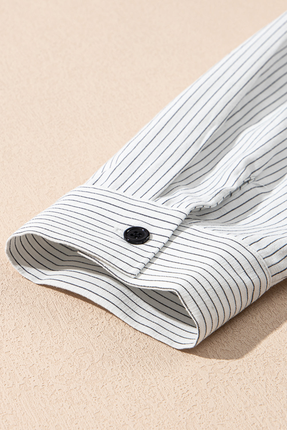 Weißer streifen gerollt registerkarte ärmel geknöpft plus größe shirt