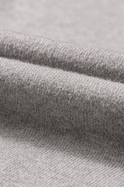 Grauer rollkragenpullover mit hängenden schultern und bubble sleeve strickpullover