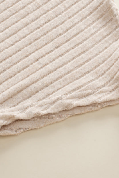 Pergamentfarbener gerippter kurzarm-overall mit weitem bein