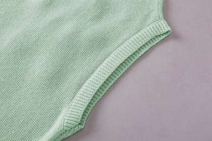 Moonlight jade multi crochet flower knit kurzarm pullover top