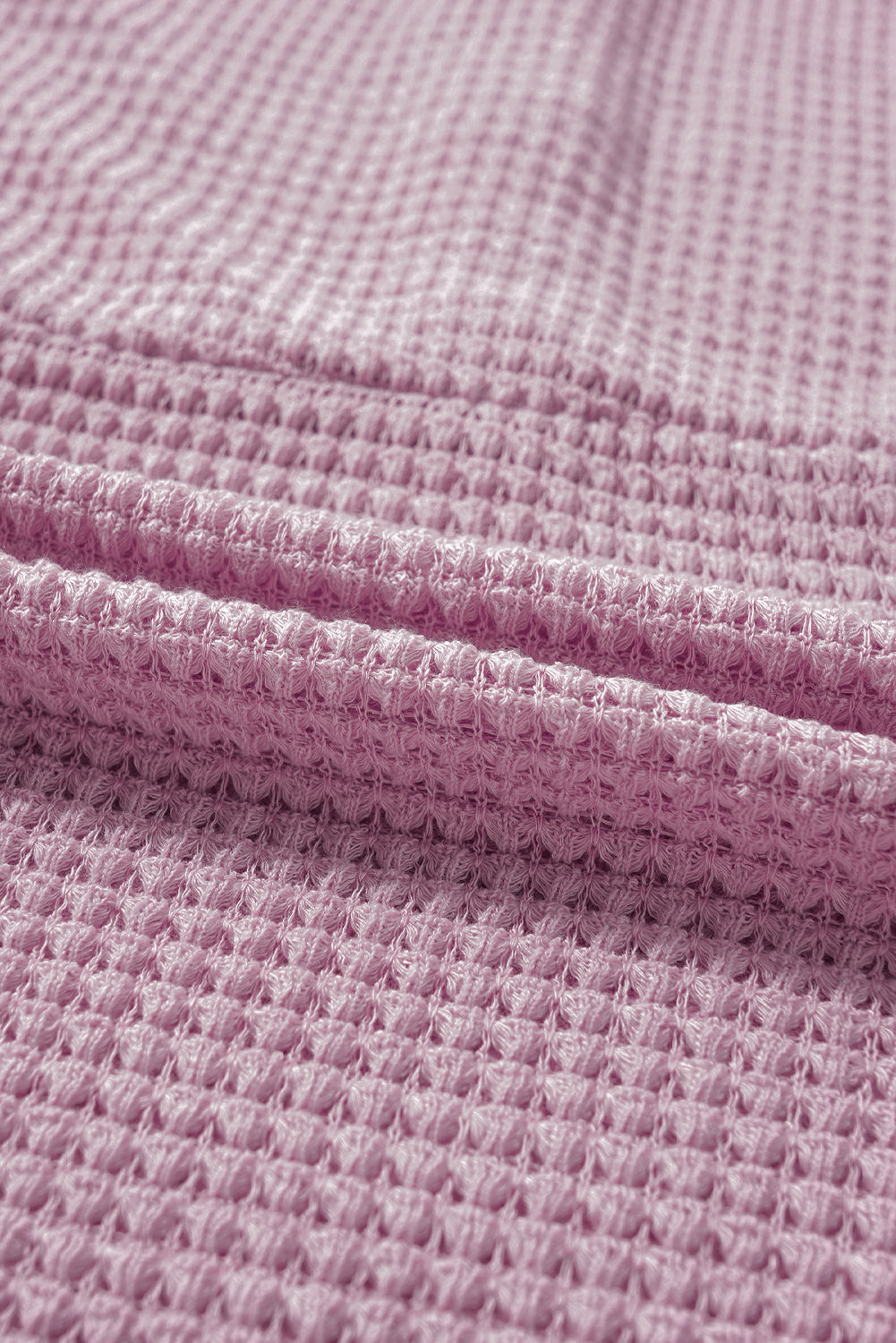 Plus size waffelstrick-top mit kapuze