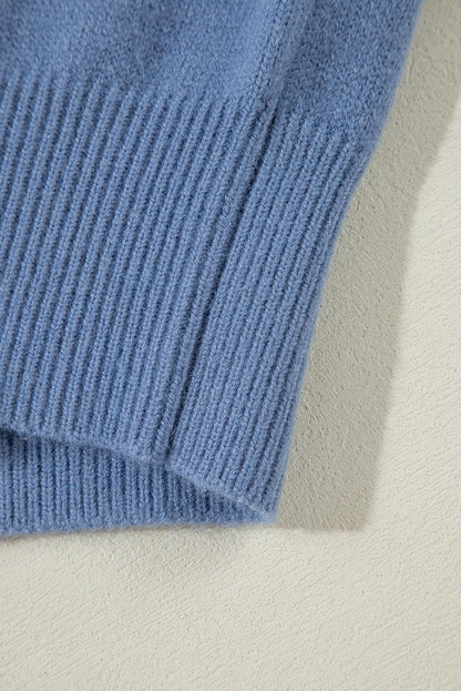 Myosotis texturierte strickjacke mit perlen und knopfleiste