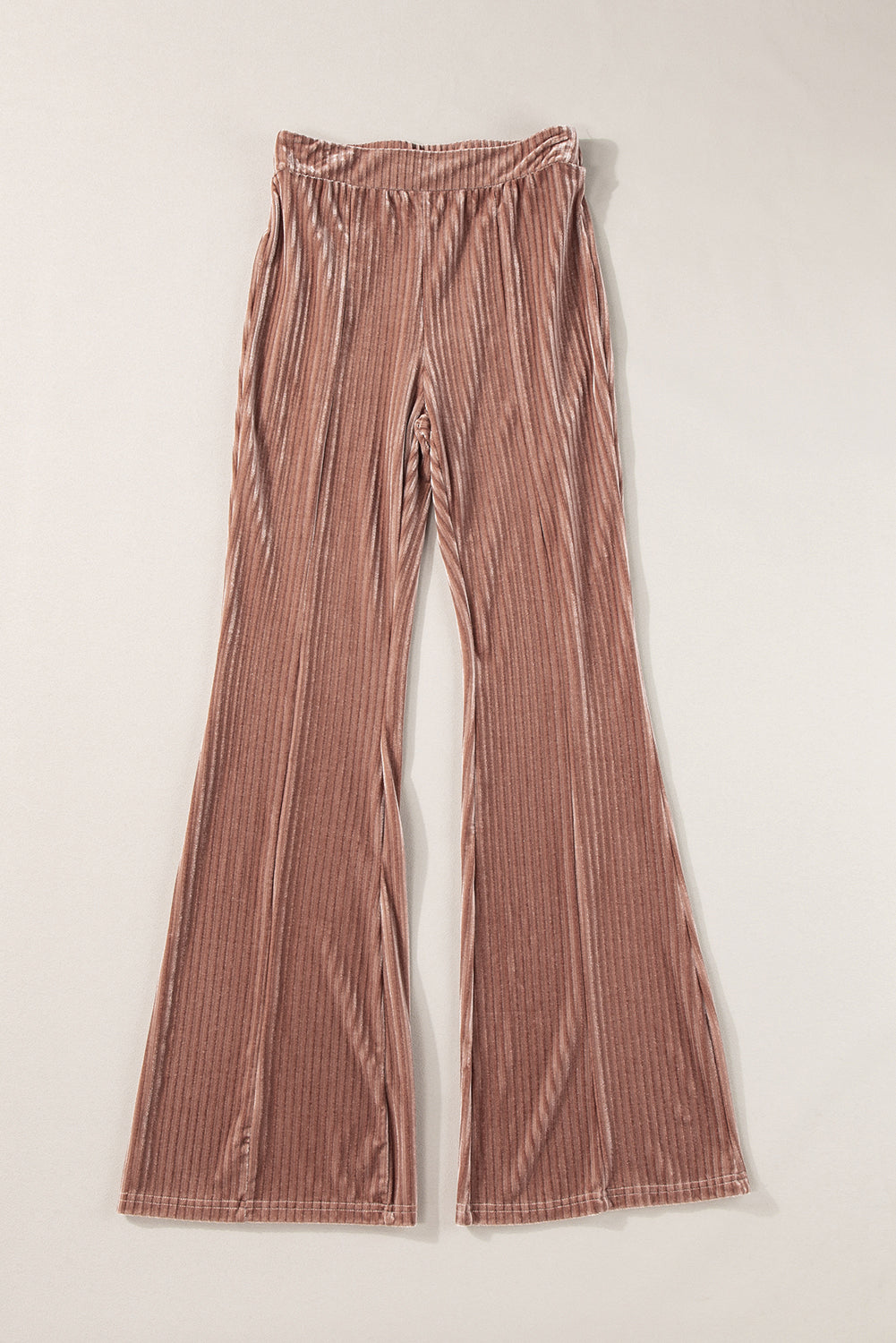 Staubrosa uni-hose mit hoher taille und ausgestellter kordhose