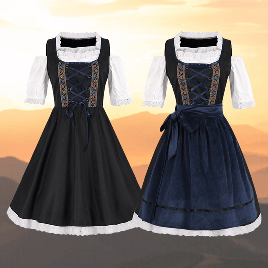 Greta | Dirndl mit bestickter Miederborte und Schürze für Frauen