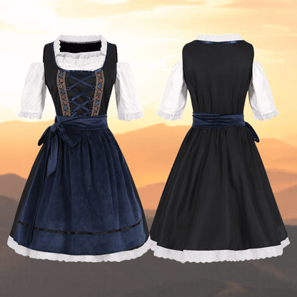 Greta | Dirndl mit bestickter Miederborte und Schürze für Frauen