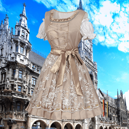 Rivara | Dirndlkleid mit bestickter Schürze und schimmernder Optik für Frauen