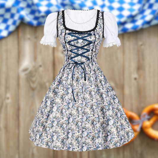 Zaris | Dirndlkleid mit floralem Print und Miederschnürung für Frauen