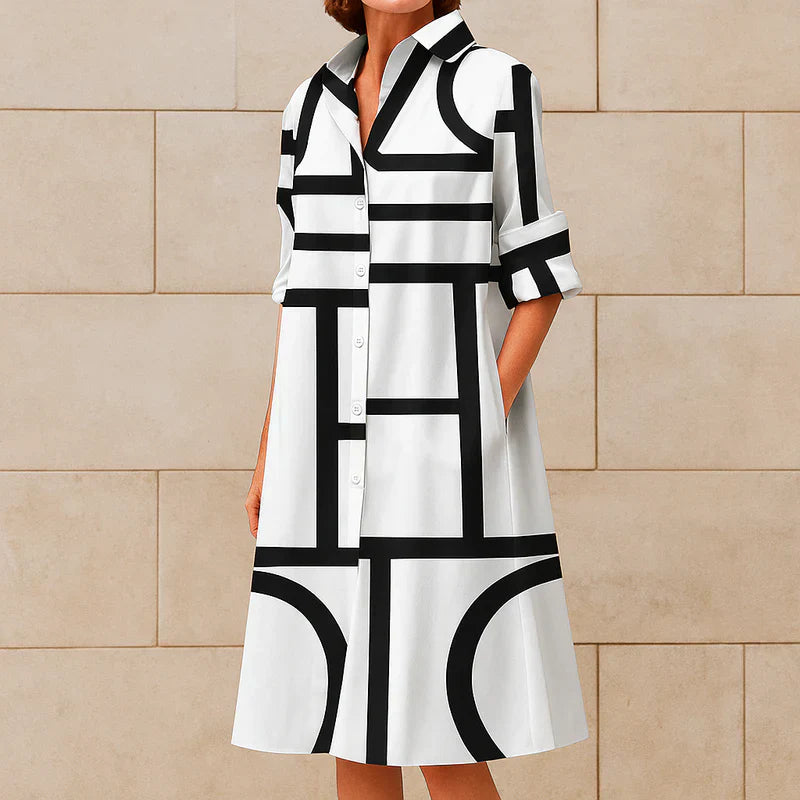 Chelsea-chic midikleid mit knopfleiste – damen