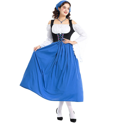 Julianna | lang dirndl mit schnürmieder und farbvielfalt für frauen