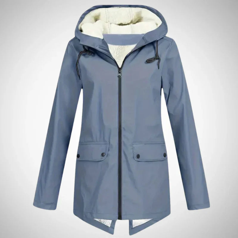 Lucy damen-regenmantel mit fleece-futter