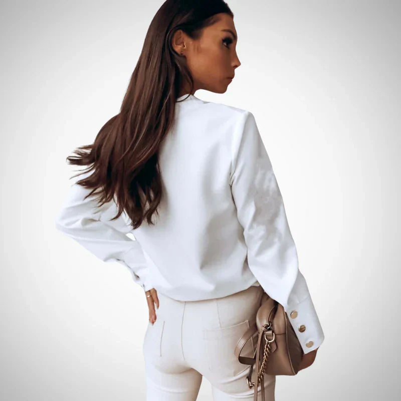 Gabriella knopf langarmbluse für damen