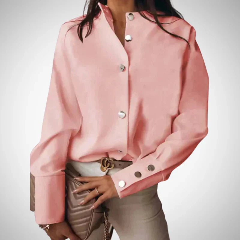 Gabriella knopf langarmbluse für damen